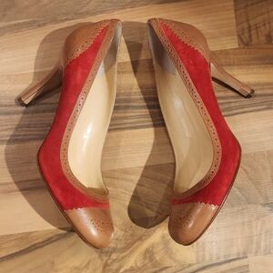 Kate Spade Red and Brown Heels